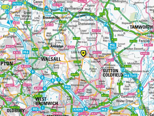Sutton Coldfield area map